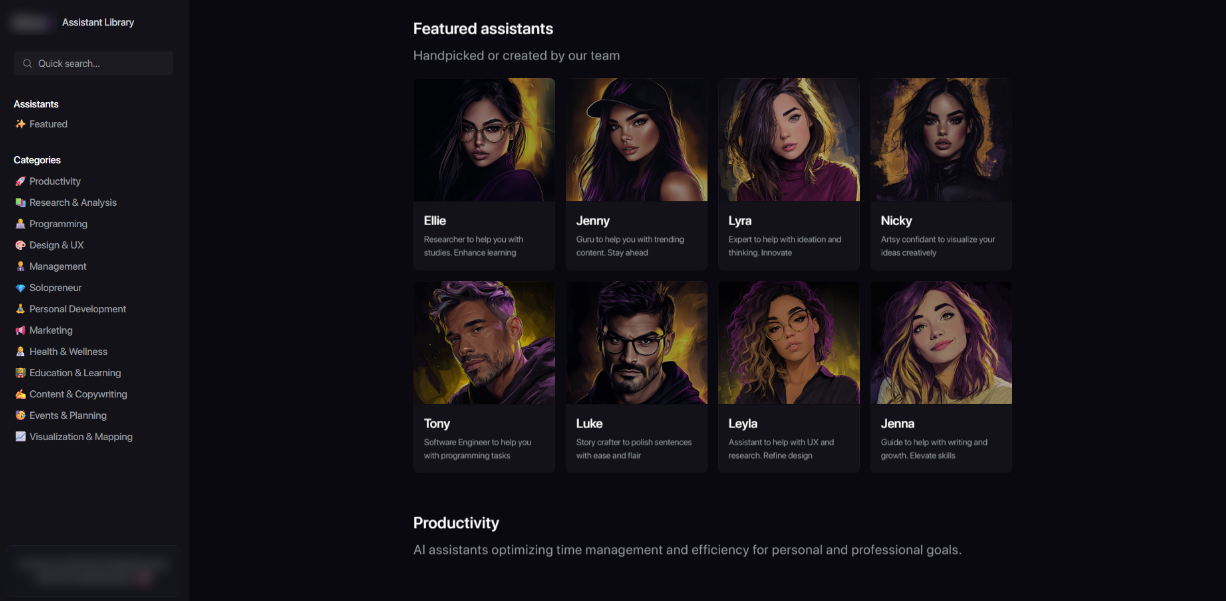 Platform application detail